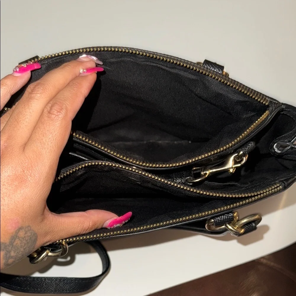 Coach Black Leather Satchel with Gold Hardware - Picture 4 of 4